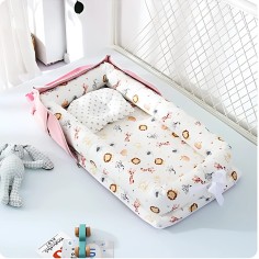 tragbares Baby Kuschelnestchen/ Bettnestchen, Safari