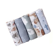 Mulltuch / Spucktücher Set, 5 Stück, Grey Mist