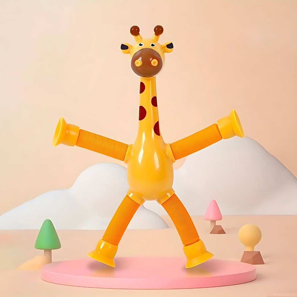 Spielzeug Giraffe mit Teleskop-Armen und -Beinen, Gelb