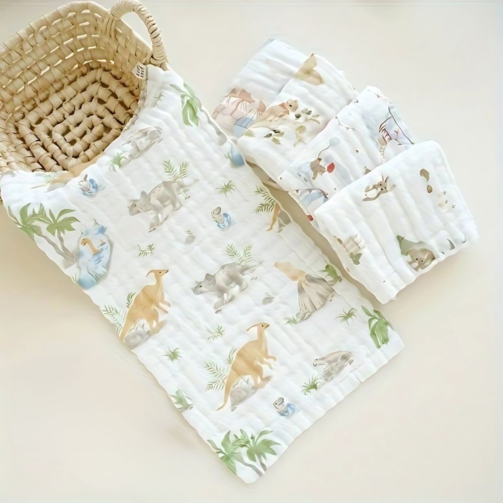 Musselin Spucktücher, zweischichtig - 5 Stück