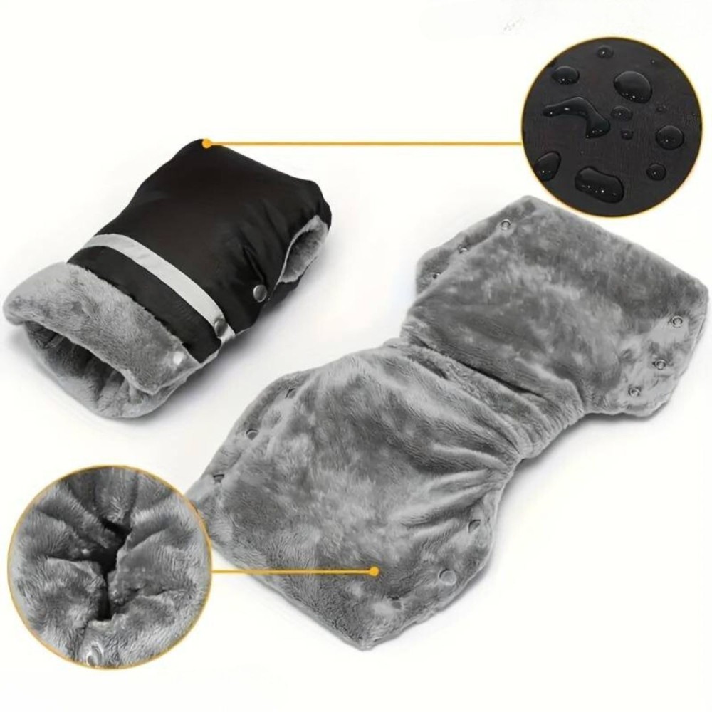 Kinderwagen Handwärmer/ Handschuhe, Schwarz