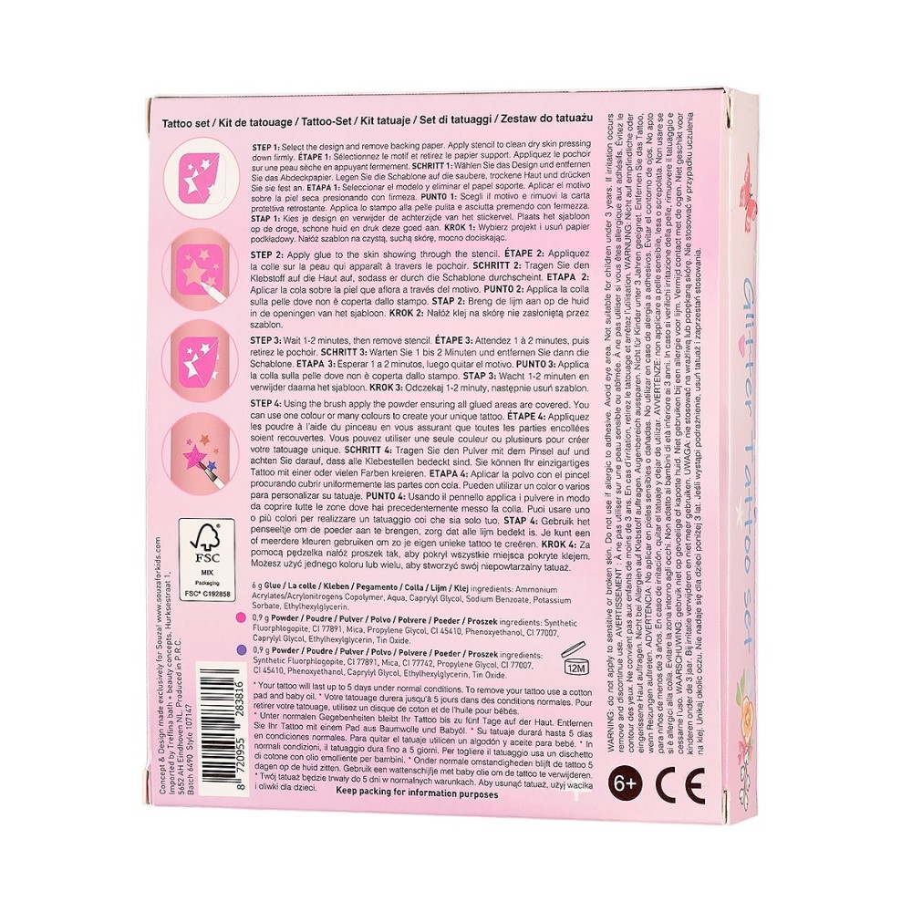Glitzer Tattoo Set, Prinzessin