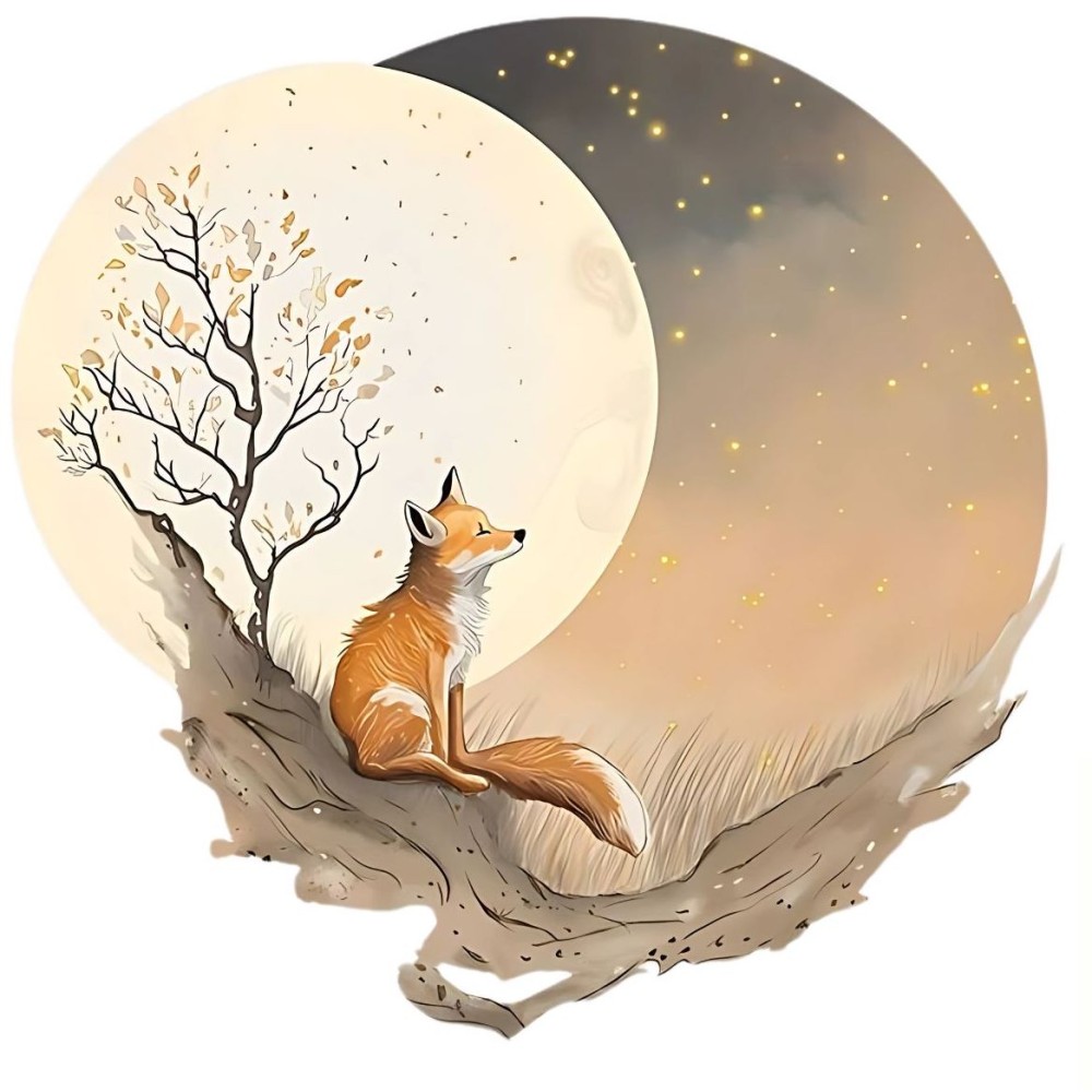 Wandsticker, Fuchs & Mond