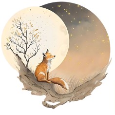 Wandsticker, Fuchs & Mond