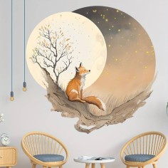 Wandsticker, Fuchs & Mond