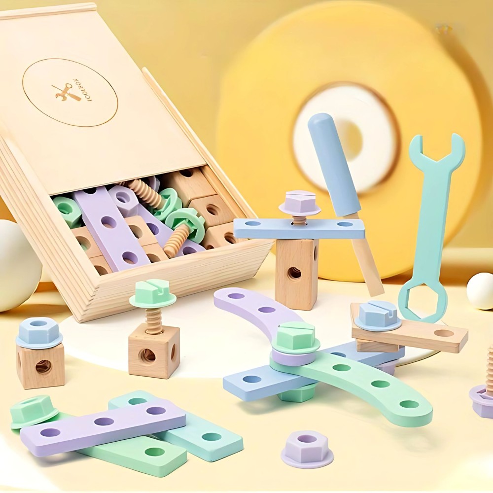 Kreatives Holz-Muttern-Montage-Set