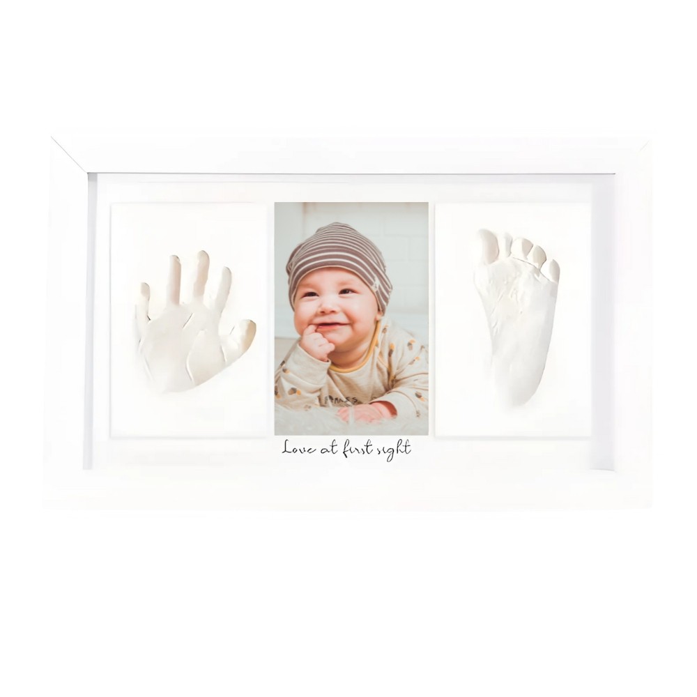 Gips Baby Hand & Fussabdruck-Set & Foto