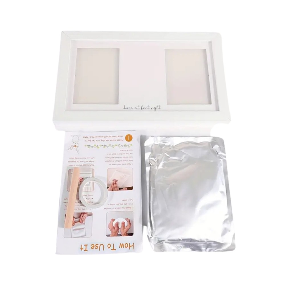 Gips Baby Hand & Fussabdruck-Set & Foto