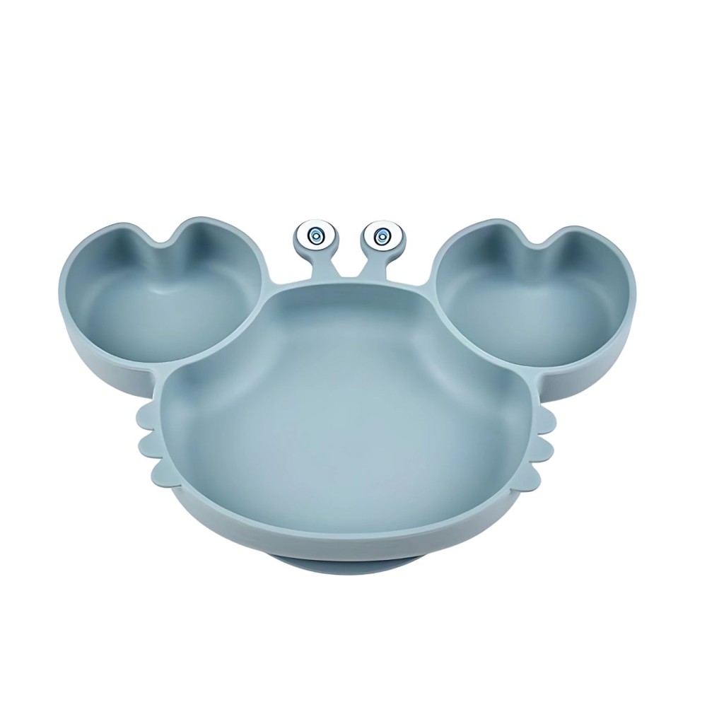 Silikon Teller mit Saugknöpfen, Crab