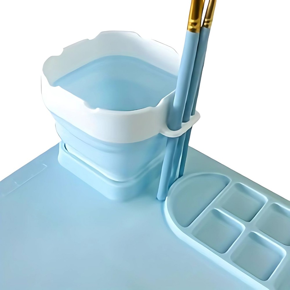 Silikon Malunterlage + 10 Pinsel, Mint