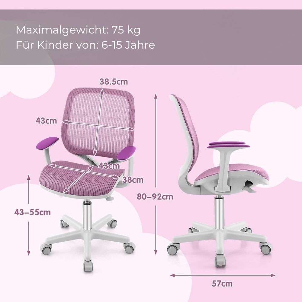Kinder Schreibtischstuhl/ Kinderbürostuhl, Pink
