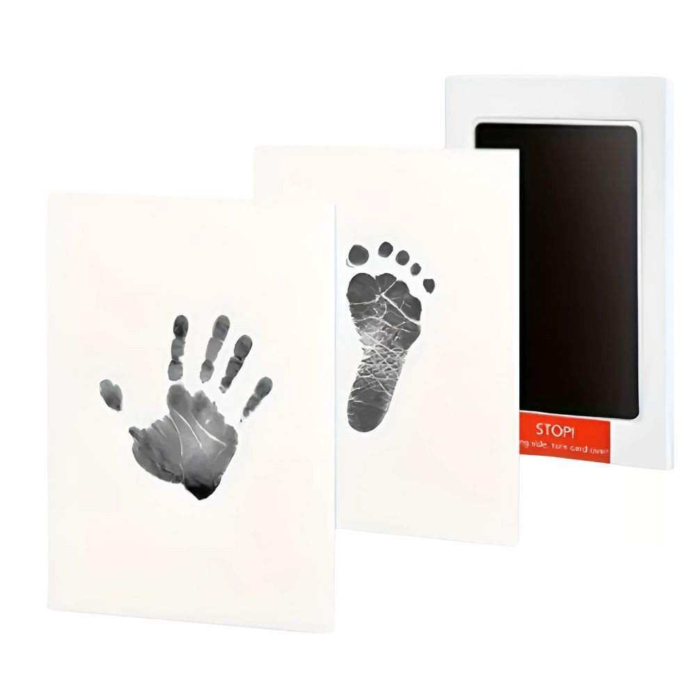 Tintenfreies Stempelkissen für Babyfuss- und Handabdrücke, Schwarz - 3er Pack