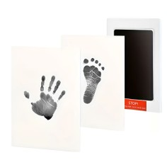 Tintenfreies Stempelkissen für Babyfuss- und Handabdrücke, Schwarz - 3er Pack
