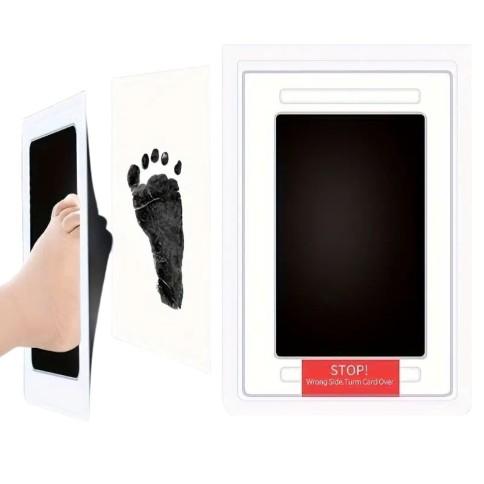 Tintenfreies Stempelkissen für Babyfuss- und Handabdrücke, Schwarz - 3er Pack