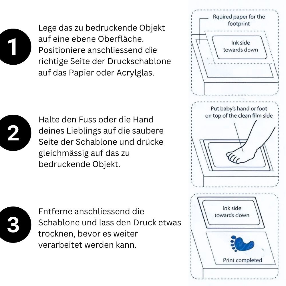 Tintenfreies Stempelkissen für Babyfuss- und Handabdrücke, Rosa - 3er Pack