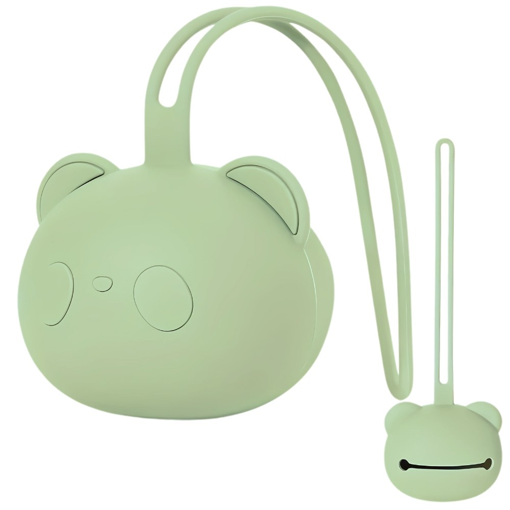 Silikon Schnullerbox Bär, Lime