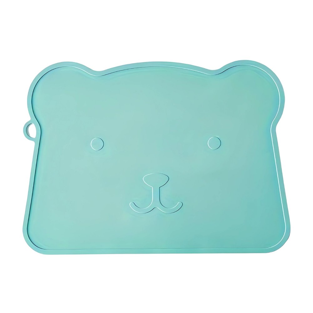 Silikon Tischmatte/ Tischauflage, Bär - Ice Blue
