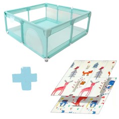 Laufgitter/ Laufstall + Spielmatte, Mint (120 x 120 cm)