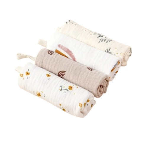 Waschlappen-Set aus zweischichtiger Musselin-Baumwolle, XL