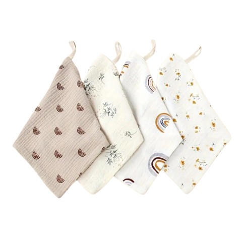 Waschlappen-Set aus zweischichtiger Musselin-Baumwolle, XL