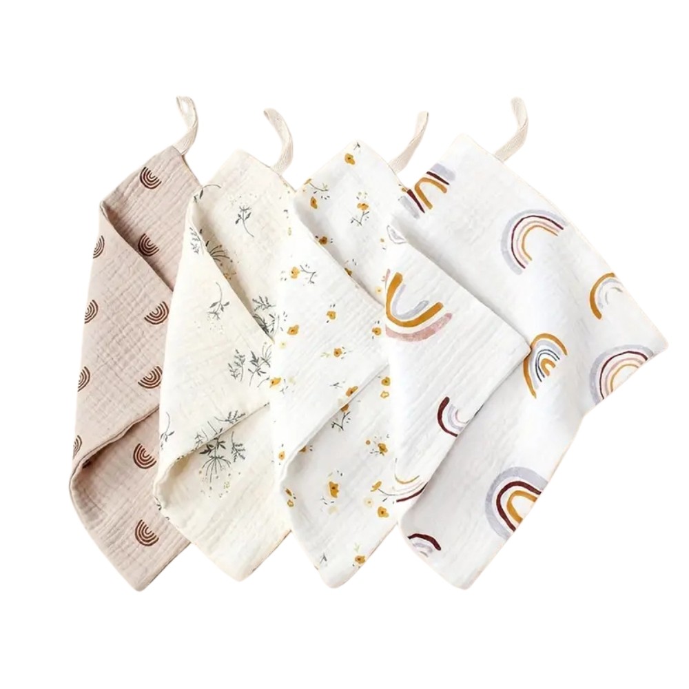 Waschlappen-Set aus zweischichtiger Musselin-Baumwolle, XL