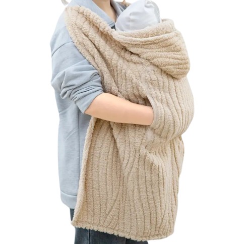 Cover für Babytrage/ Wintercover - Beige gestreift