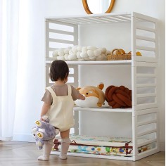 Multifunktionales Laufgitter/ Laufstall & Regal, weiss