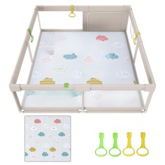 Laufgitter/ Laufstall + Spielmatte, Wolken, 150 x 150 cm