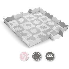 Spielmatte Puzzle aus Eva-Schaumstoff, 16 Teile je 30 x 30 cm, Safari