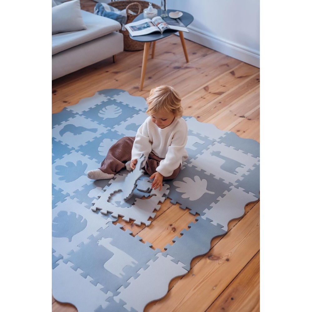 Spielmatte Puzzle aus Eva-Schaumstoff, 52 Teile je 30 x 30 cm, Grau