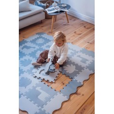 Spielmatte Puzzle aus Eva-Schaumstoff, 52 Teile je 30 x 30 cm, Grau
