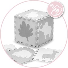 Spielmatte Puzzle aus Eva-Schaumstoff, 52 Teile je 30 x 30 cm, Grau