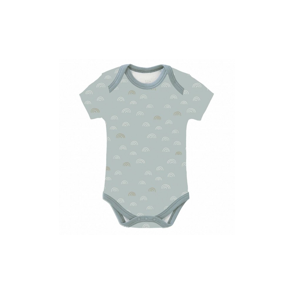 Fresk Babybody, kurzarm, Regenbogen Mint