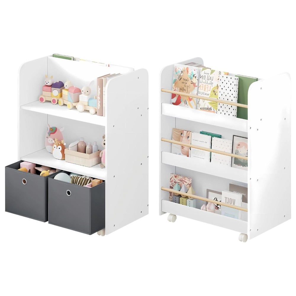 2-in-1 Bücherregal & Spielzeugregal