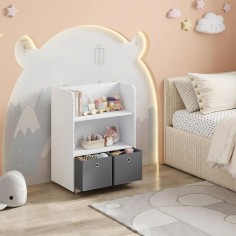 2-in-1 Bücherregal & Spielzeugregal