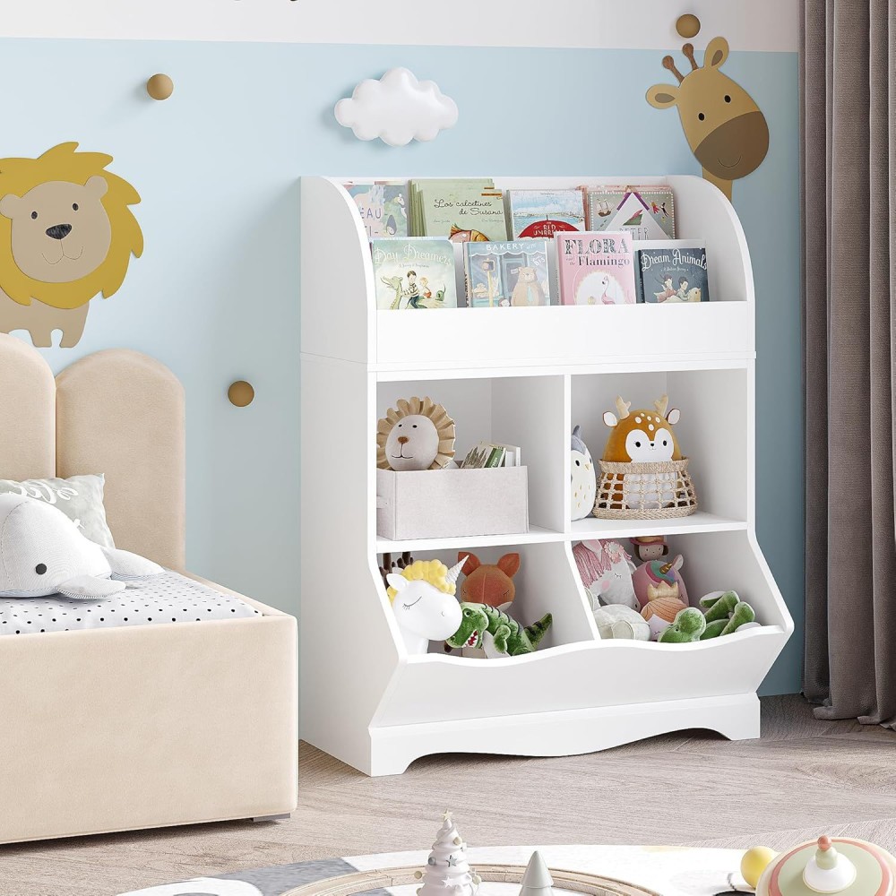 Kinder Spielzeug- & Bücherregal, weiss