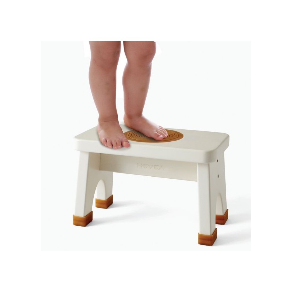 Hevea Kinderhocker aus Kautschukbaumholz - Weiss