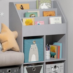 Kinder Spielzeugregal & Bücherregal mit 4 Aufbewahrungsboxen