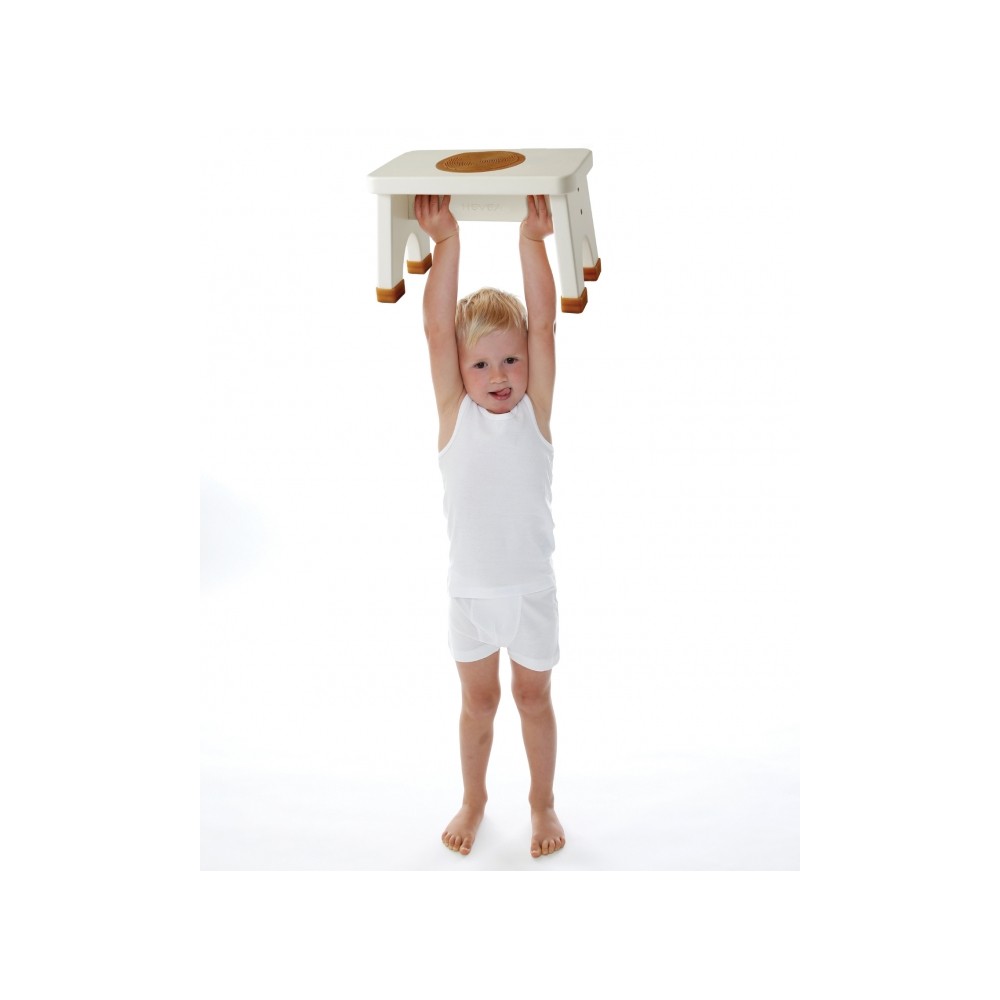 Tabouret Enfants Heverea en caoutchouc - Blanc