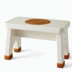 Tabouret Enfants Heverea en caoutchouc - Blanc