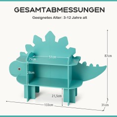 Kinder Bücherregal, Spielzeugregal, Dino
