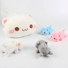 Plüsch Mama Katze + 4 Kätzchen, Kawaii - 40 cm