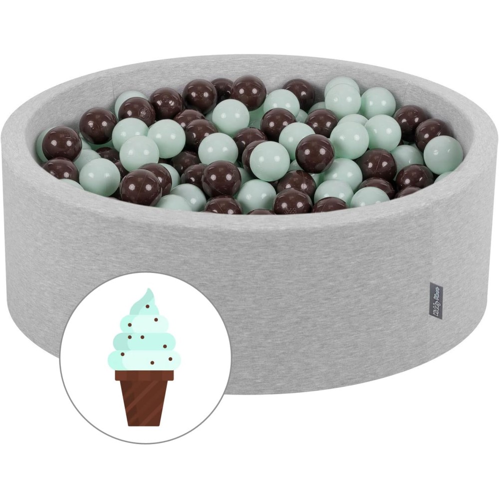 Bällebad 90 x 30 cm mit 200 Bällen, Minze mit Schokolade