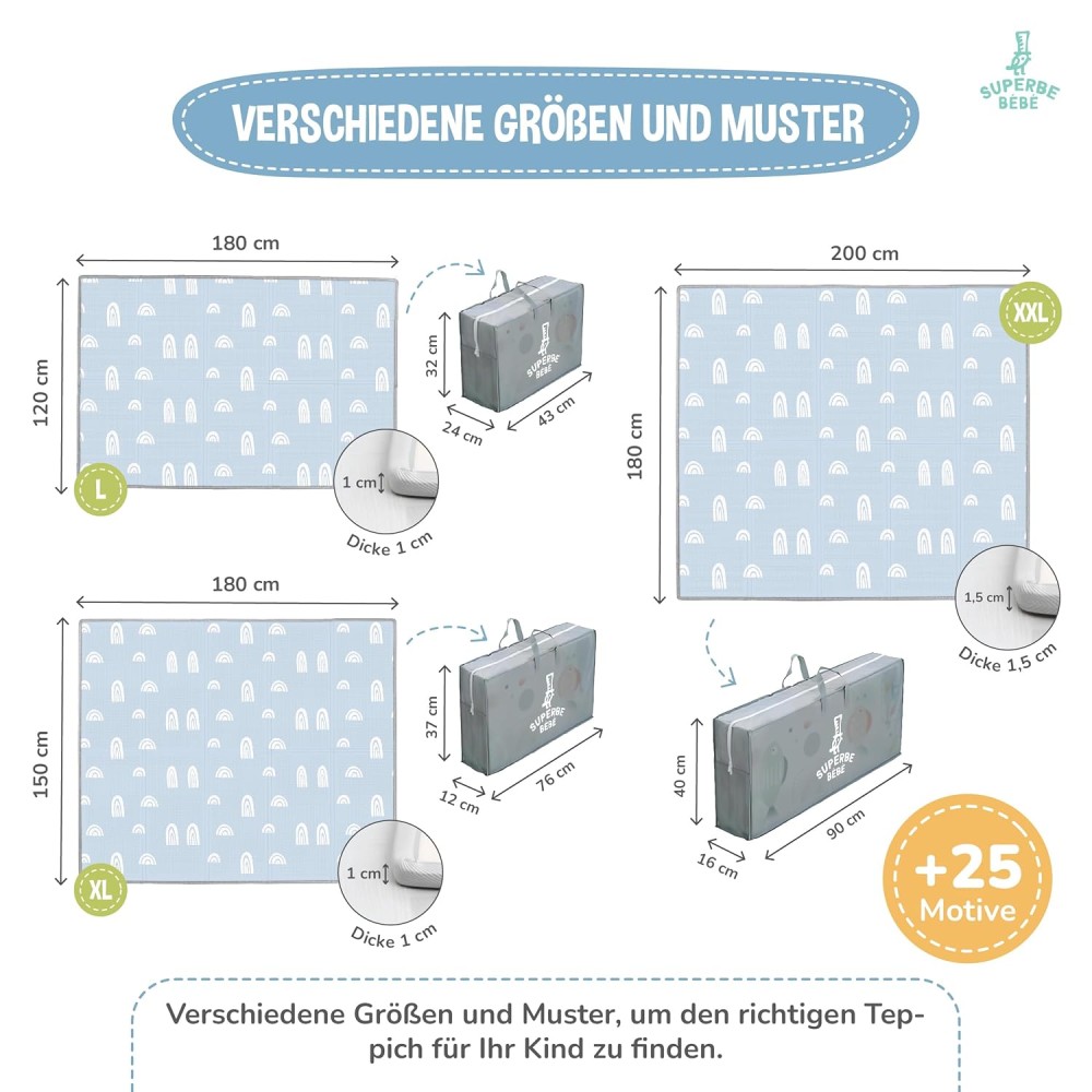 copy of faltbare Spielmatte Regenbogen, 127 x 127 cm