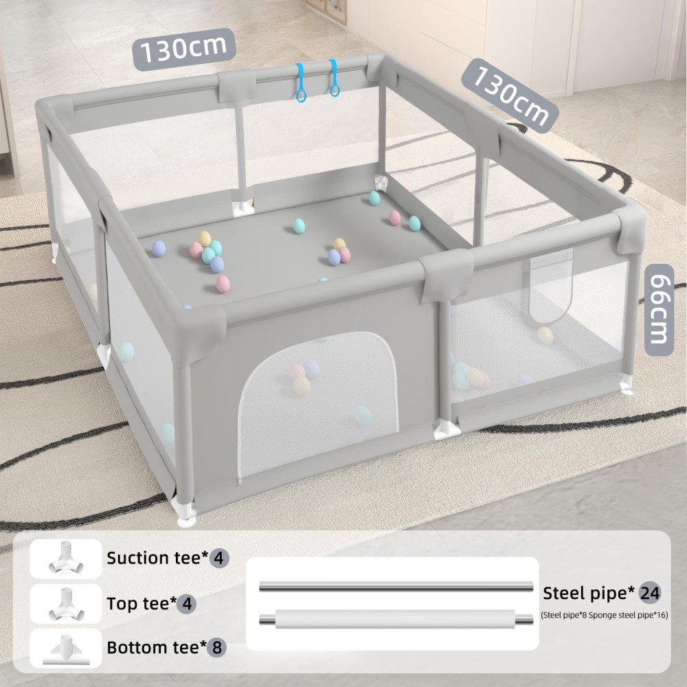 copy of Laufgitter/ Laufstall, Grau (127 x 127 cm)