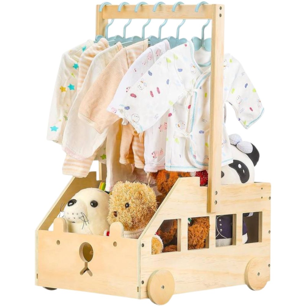 Holz Aufbewahrungsbox mit Kleiderständer