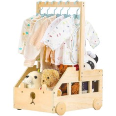 Holz Aufbewahrungsbox mit Kleiderständer