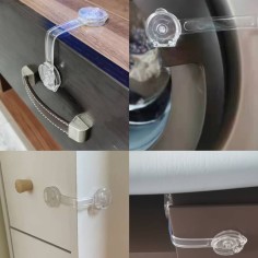 Kindersicherung für Schränke, Schubladen etc., transparent (2 Stk.)