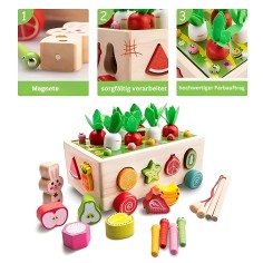 Kinder 6-in-1 Montessori Spielset, Karroten Wagen