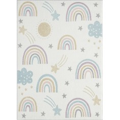 Teppich/ Kinderteppich, Regenbogen/ Ivory
